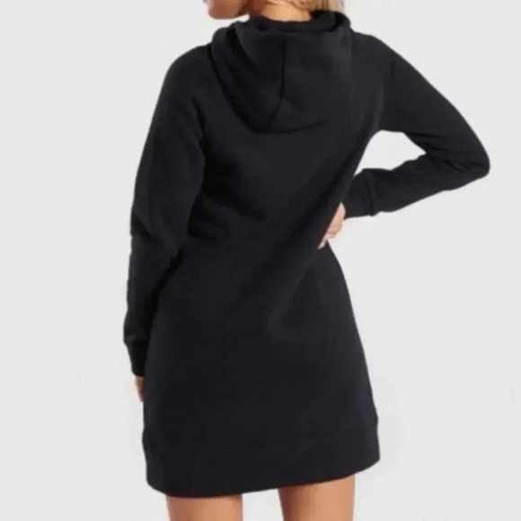 Gymshark Athleisure Black Hoodie Dress With Adjustable Waist - Medium - Picture 2 of 8